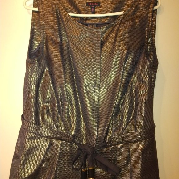 ESCADA METALLIC BRONZE VEST TOP SZ EU 40/US10 - Picture 4 of 7